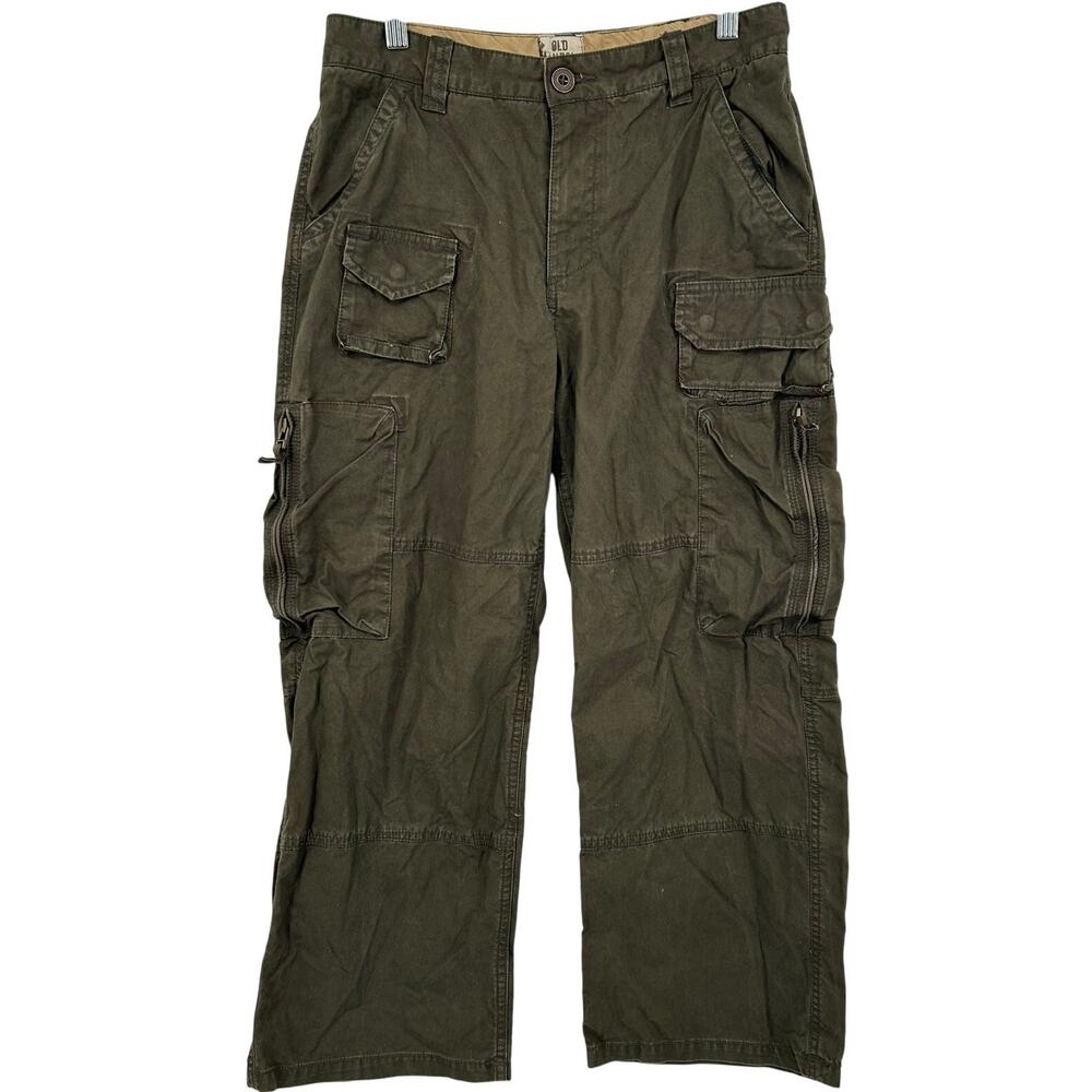 VTG y2k women's green Old Navy‎ baggy wide leg cargo carpenter skater punk pants